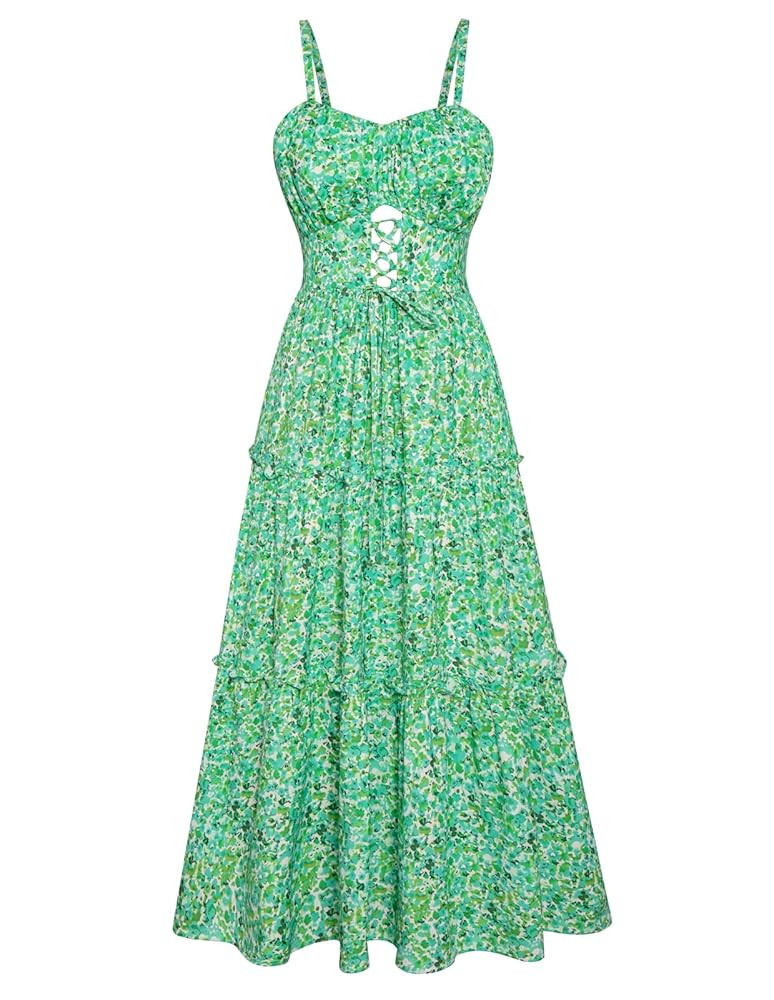 GRACE KARIN Women's Summer Floral Dress 2025 Spaghetti Strap Smocked Tiered Casual Boho Maxi Long... | Amazon (US)