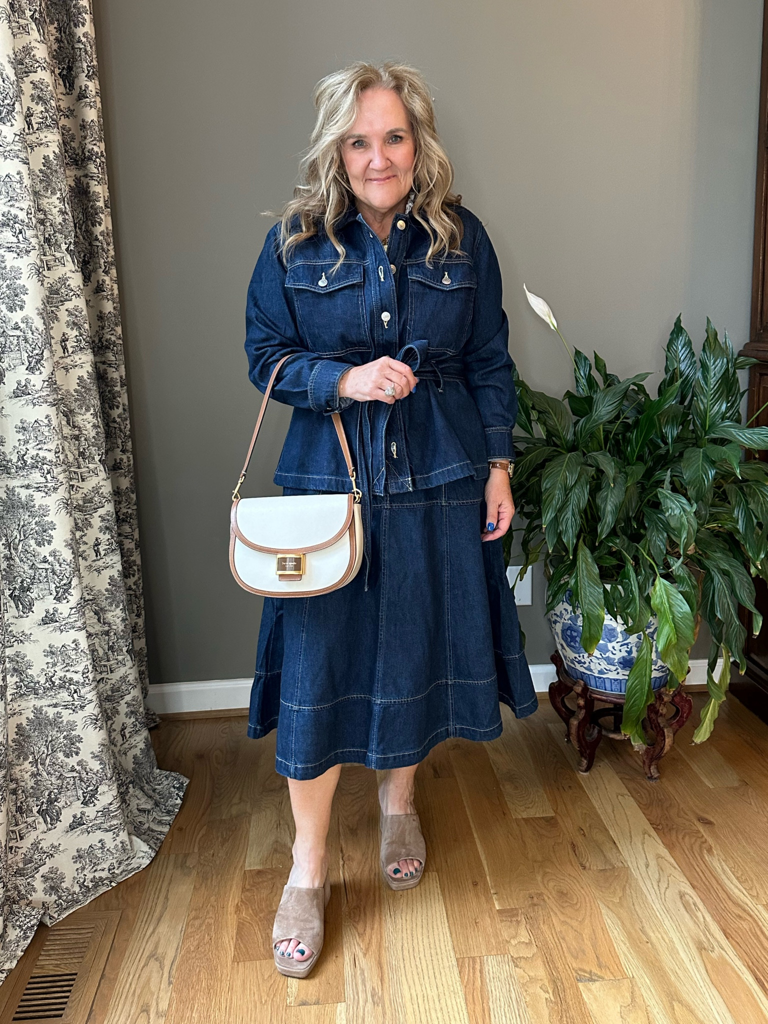 Would you just look at this? Denim suit? Skirt and shirt jacket wear together or as separates.  I’m in my larges sizes. 

Walmart new arrivals work outfit teacher outfit 

#LTKWorkwear #LTKFindsUnder50 #LTKOver40