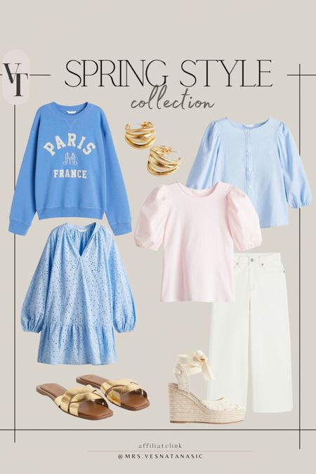 H&M spring style finds! I am loving this blue lately, so pretty! 

Spring outfits, spring outfit, jeans, sandals, sneakers, earrings, date night outfit, work wear, vacation outfit, resort wear, 

#LTKSpringSale #LTKworkwear #LTKmidsize