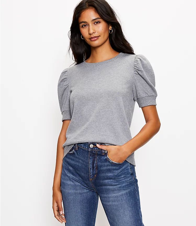 Puff Sleeve Sweatshirt Tee | LOFT | LOFT