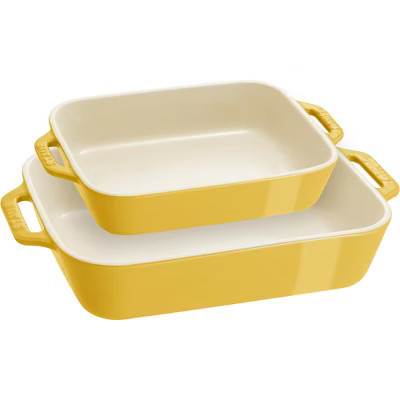 Staub Ceramic Rectangular Baking Dish Set, Casserole Dish, 2-Piece, Citron | Target