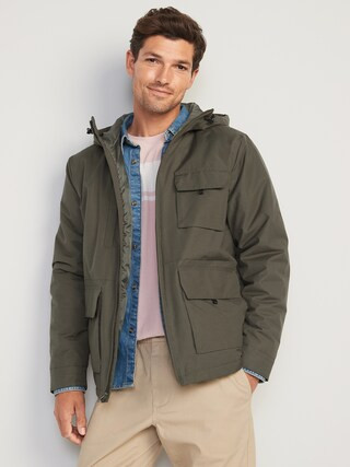 Water-Resistant Hooded Utility-Pocket Jacket for Men | Old Navy (CA)