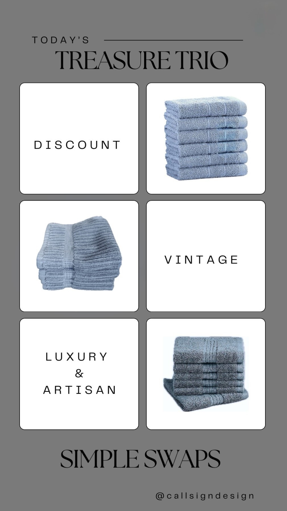 Light blue wash cloths that bring a soft, spa like calm to everyday routines. Gentle in color and feel, they add a quiet sense of freshness and care to the bathroom. 

#BathroomDetails #SoftNeutrals #EverydayElevated #DesignStyle #OldWorldCharm #HomeEssentials #TimelessStyle #HomeDecor #callsigndesign