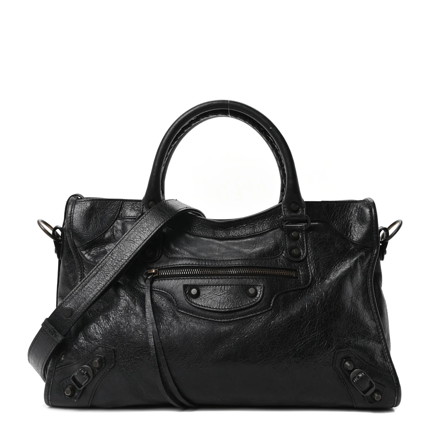 Arena Lambskin Classic Hardware Medium Le City Black | FASHIONPHILE (US)