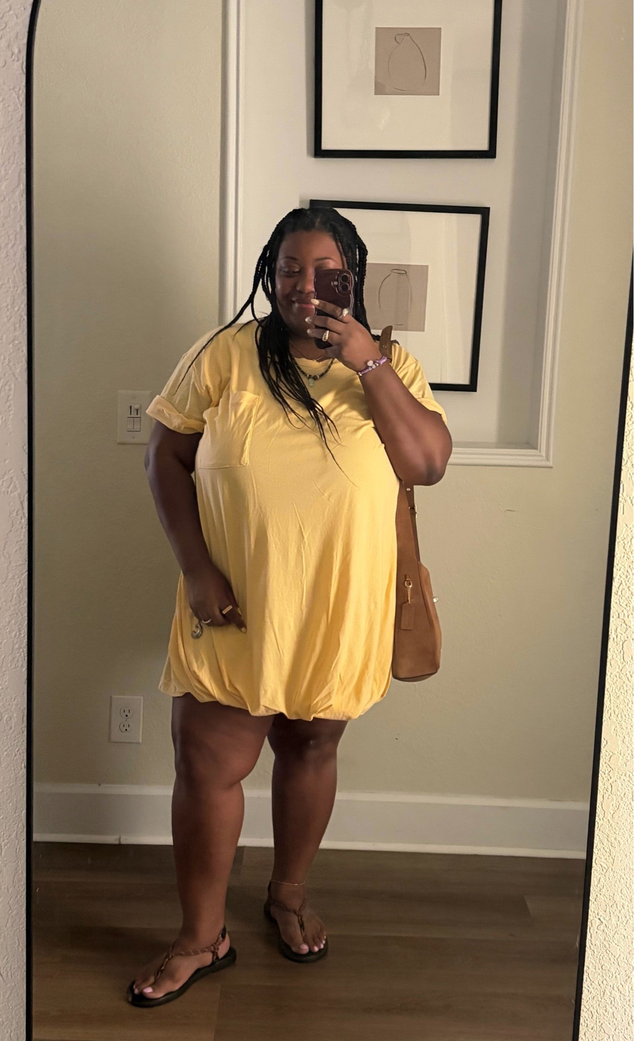 This yellow bubble hem dress is perfect for this 90 degree weather in FL! I paired it with brown sandals and colorful jewelry for a fun casual look to the mall with the kids

#LTKootd #LTKPlusSize #LTKOver40
