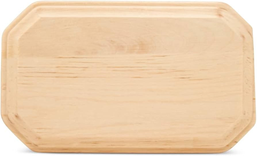 Wood Rectangle Plaque 5 inch, 2 Pcs Beveled Edge Clipped Corner Unfinished Wooden Plaque Wood Pla... | Amazon (US)