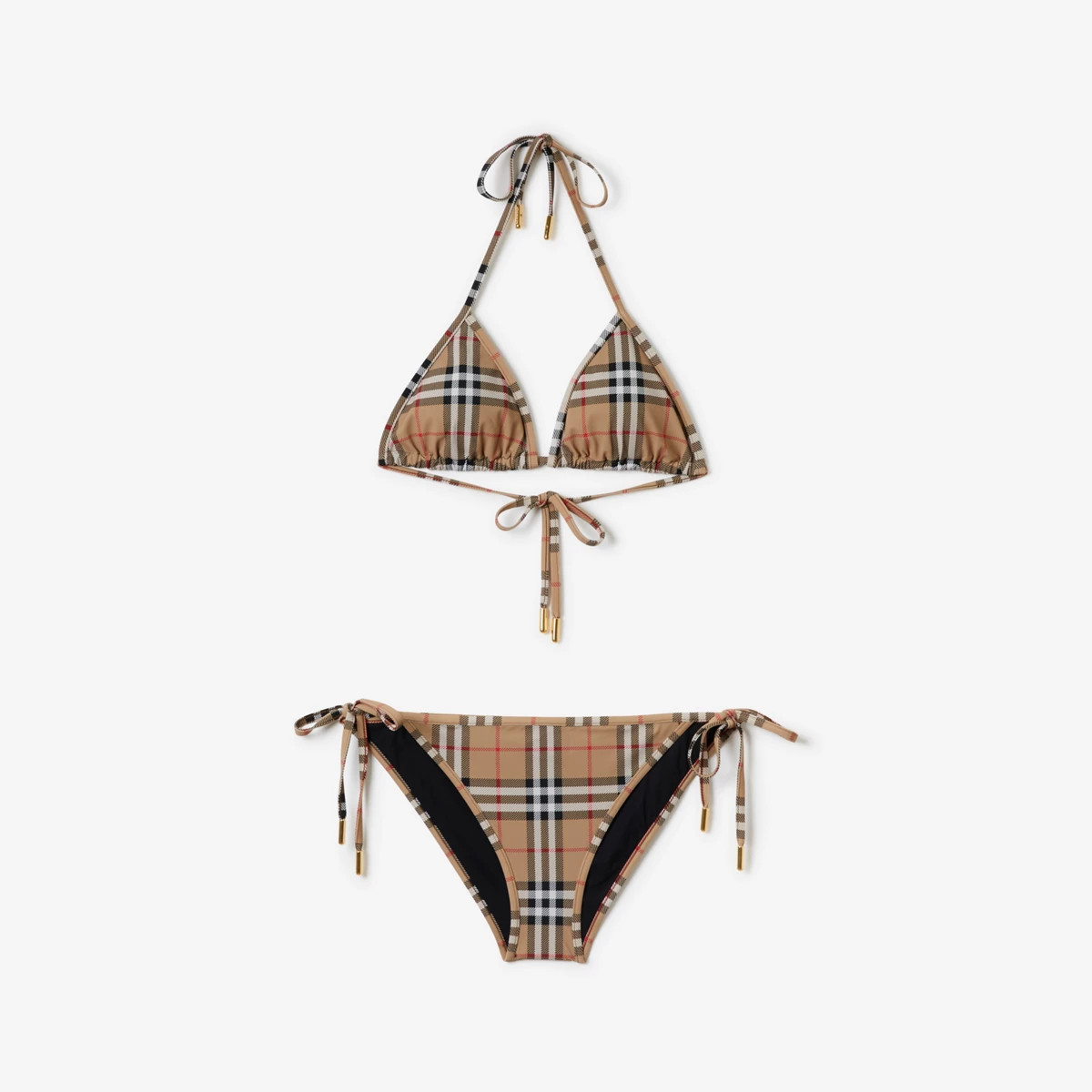 Burberry Check Triangle Bikini, Yellow | Burberry (US)