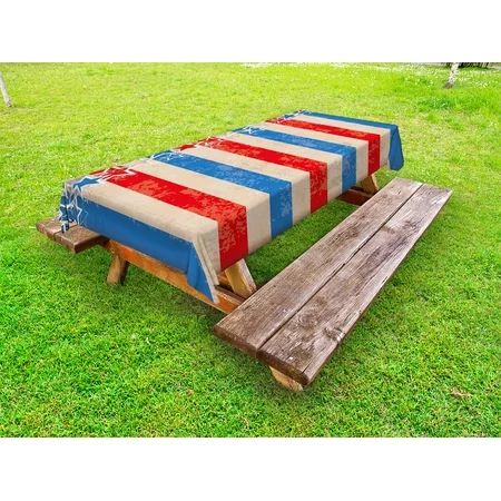 4th of July Outdoor Tablecloth, Stars and Stripes Abstract Design Patriotic Theme with Grunge Look,  | Walmart (US)