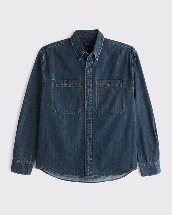 Denim Button-Up Shirt | Abercrombie & Fitch (US)