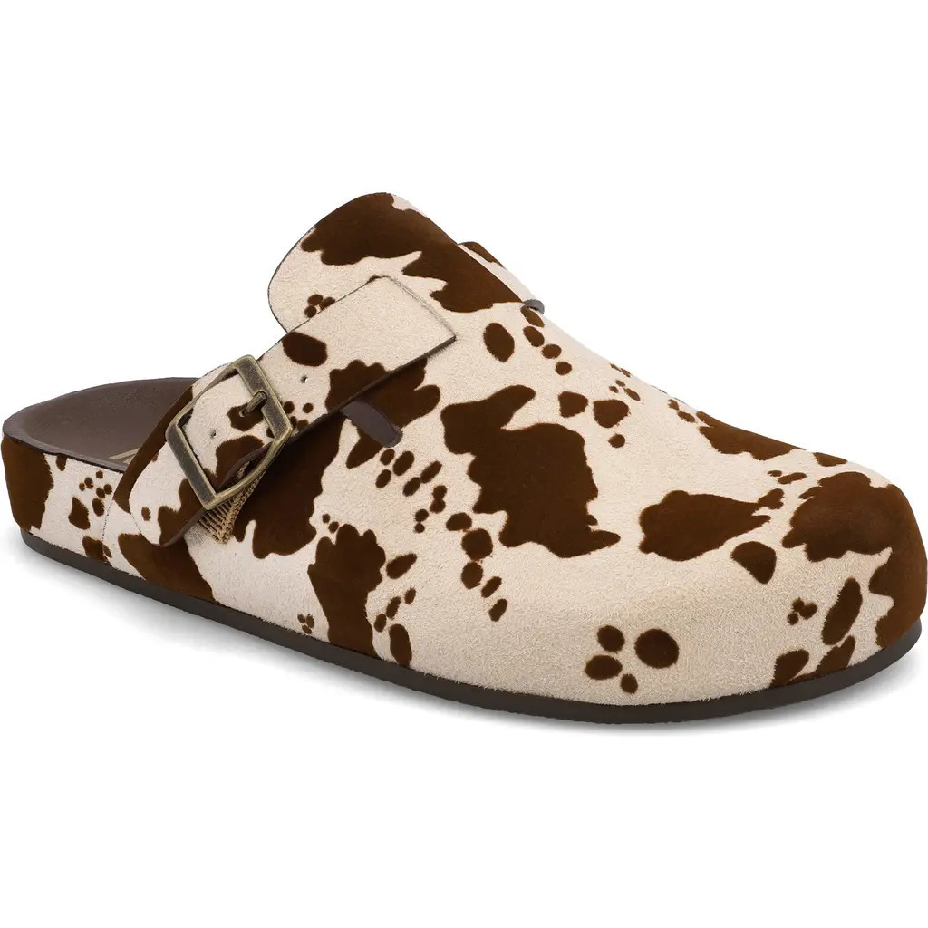 MIA Animal Print Buckle Mule in Brown Cow at Nordstrom Rack, Size 9 | Nordstrom Rack
