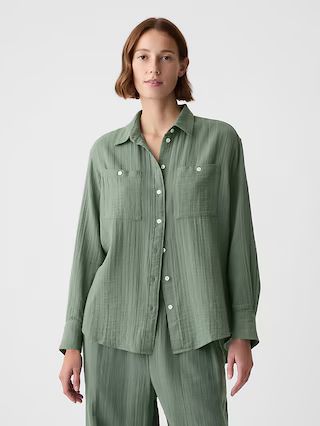 Crinkle Gauze Big Shirt | Gap (US)