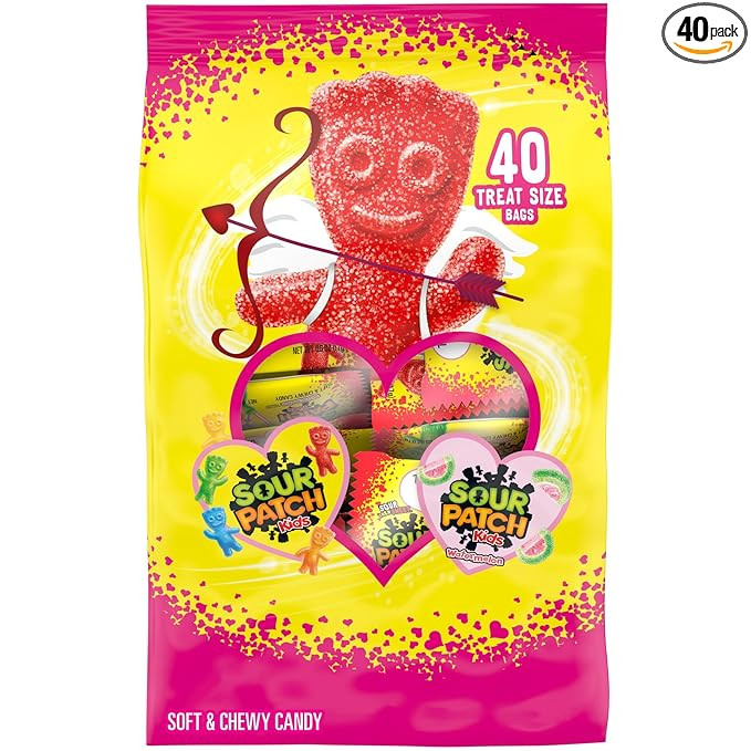 SOUR PATCH KIDS Original and Watermelon Soft & Chewy Valentines Day Candy Variety Pack, Bulk Cand... | Amazon (US)