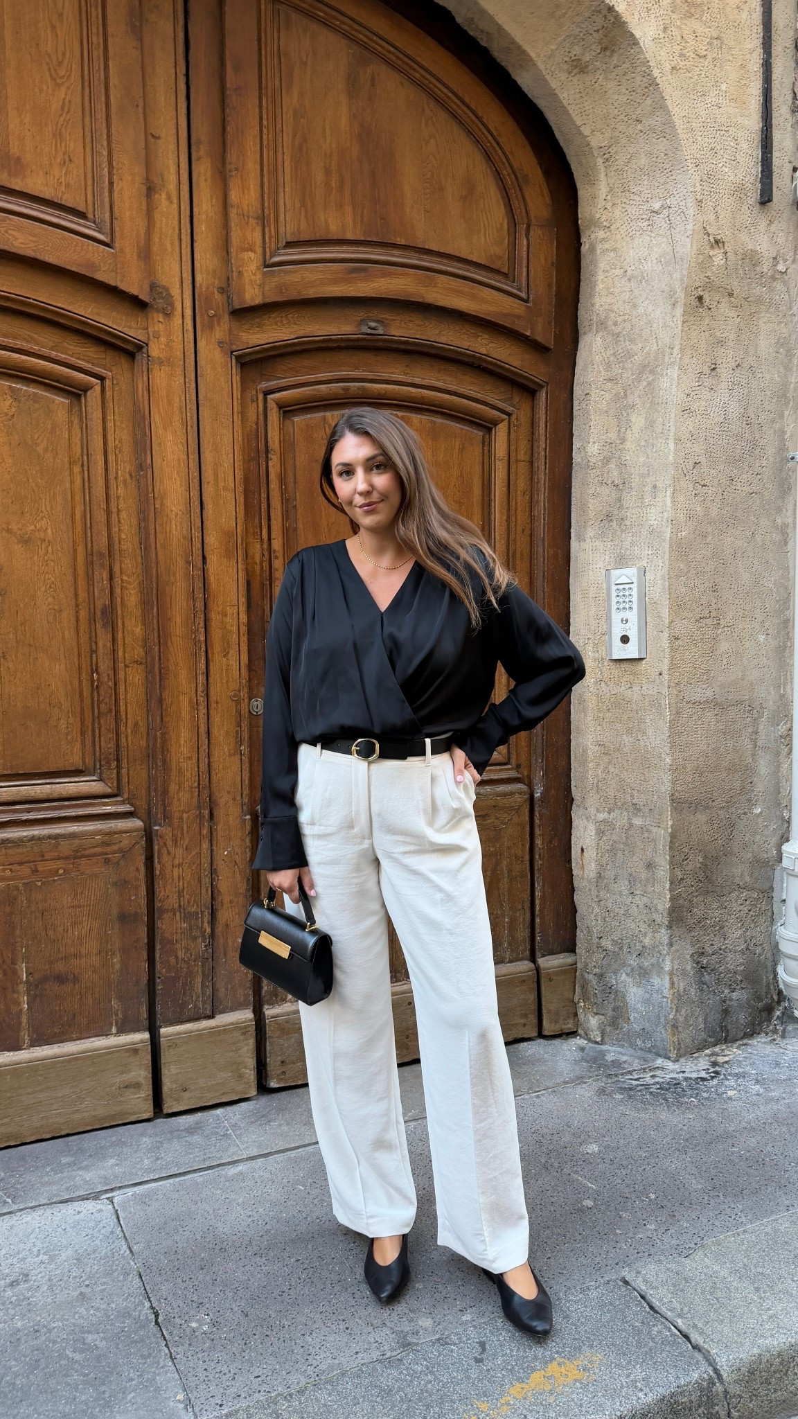 Chic neutrals, elevated 🖤

black blouse outfit, wide leg trousers, neutral outfit, chic style, work outfit, minimalist fashion, classic look, black flats

#LTKMidsize #LTKWorkwear #LTKMothersDay