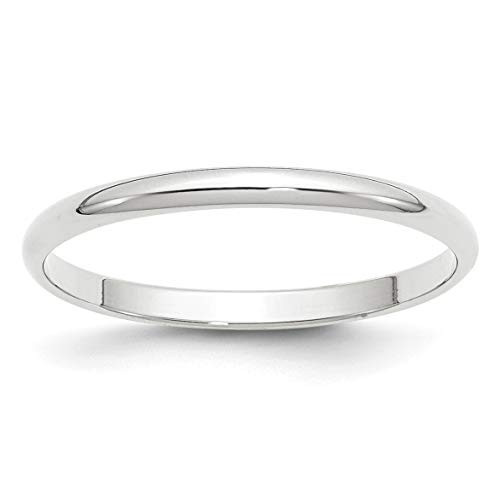 14k White Gold Wedding Bands for Women, Size 11.5-2mm Half Round Polished Lightweight Gold Ring - Elegant Anniversary Ring and Wedding Band for Couples - Timeless Bridal Jewelry | Amazon (US)