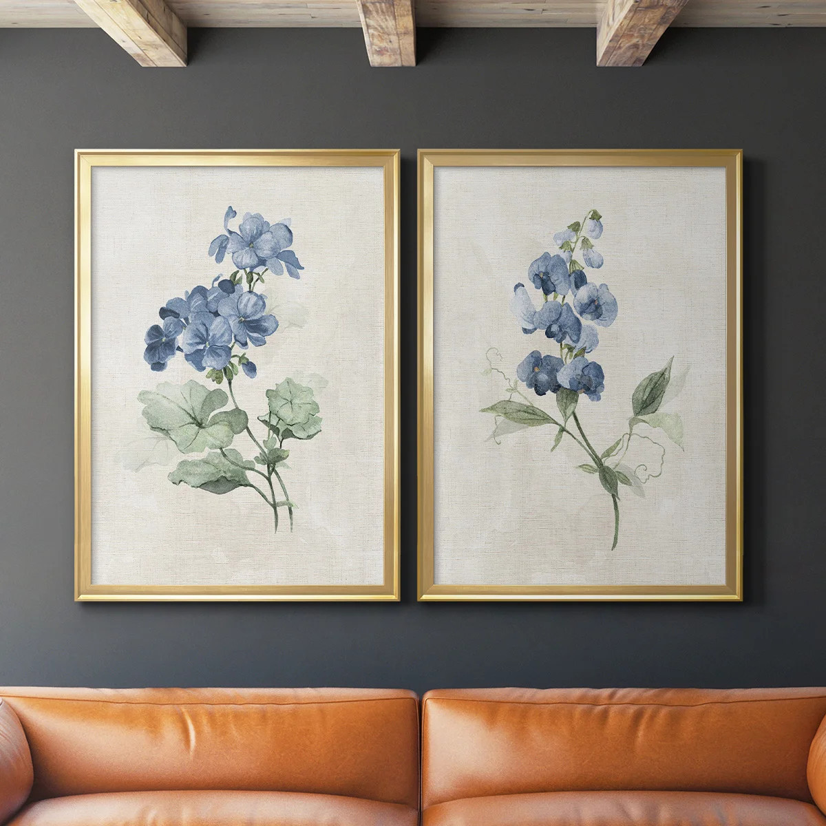 2-Piece "Farmhouse PeriwInkle I Premium" Watercolor Painting Print Set Designed by J Paul | Wayfair North America