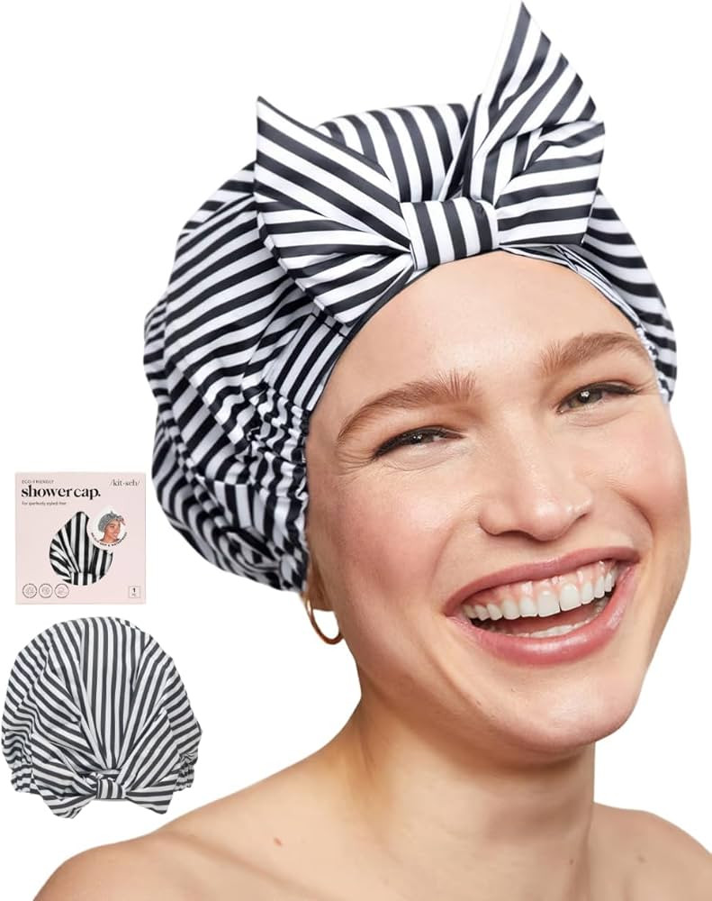 Kitsch Luxury Shower Cap for Women Waterproof - Reusable Shower Cap, Hair Cap for Shower, Waterpr... | Amazon (US)