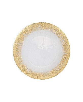 VIETRI Rufolo Glass Gold Brushstroke Dinner Plate 11" - Macy's | Macy's