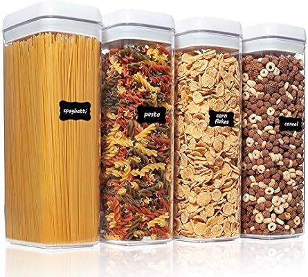 Airtight Food Storage Containers, Vtopmart 4 Pieces Large BPA Free Plastic Spaghetti Containers w... | Amazon (US)