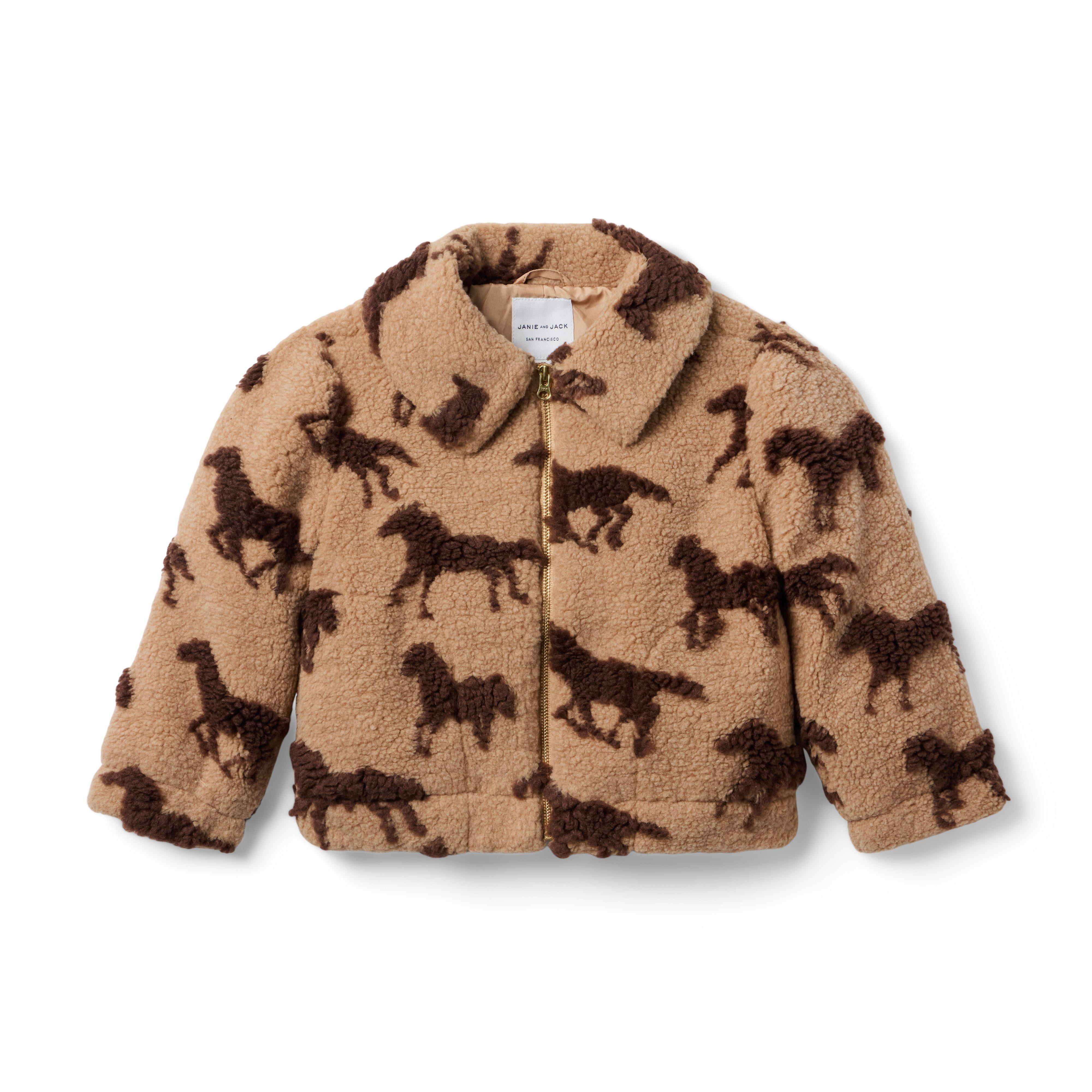 Janie and Jack | The Sherpa Horse Jacket - Brown / 14-16 | Janie and Jack
