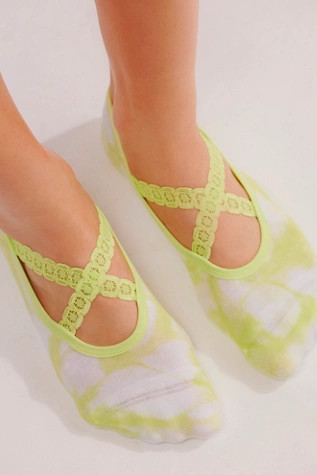 Chloe Lime Tie Dye Grip Socks | Free People (Global - UK&FR Excluded)