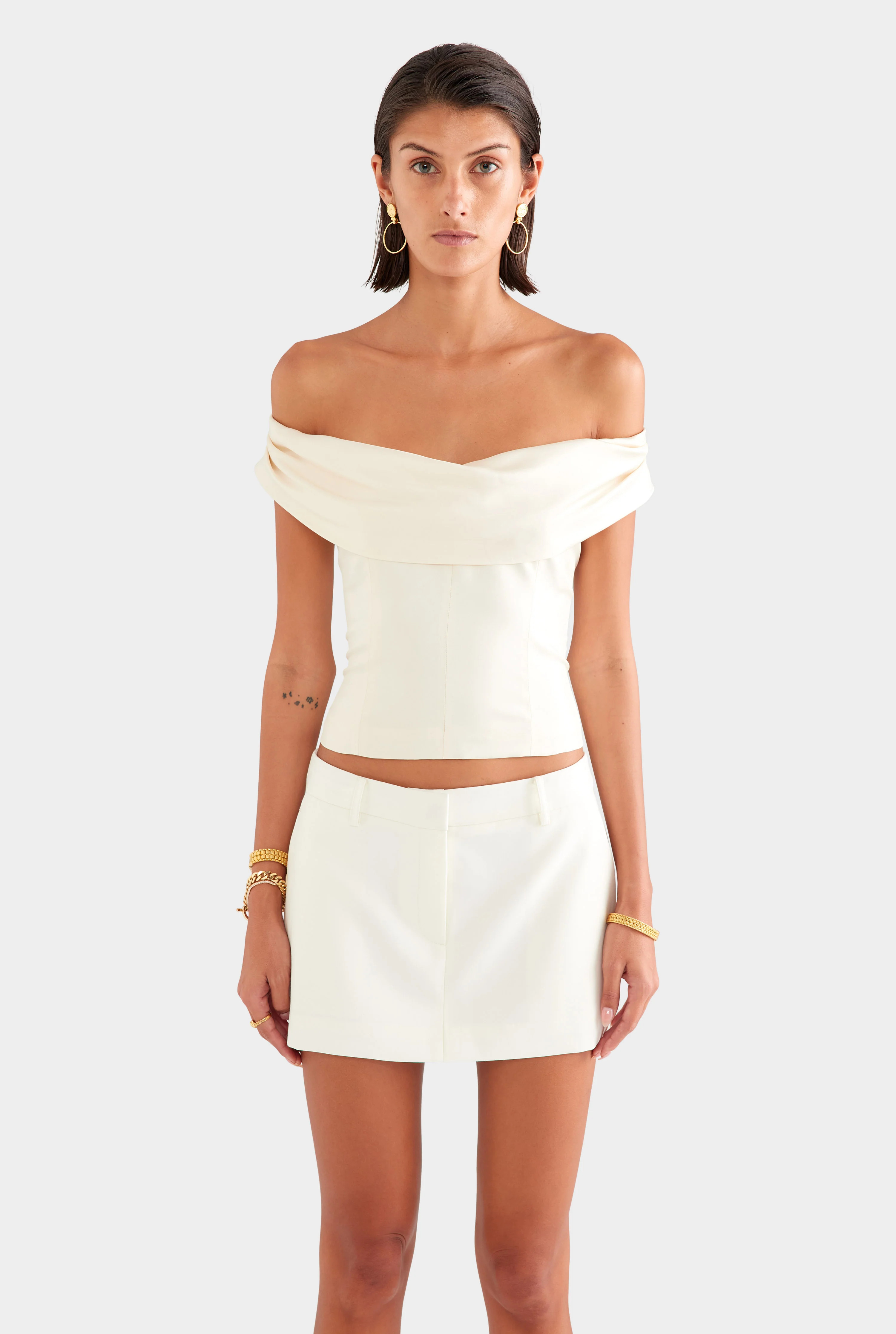 Venroy - Womens Silk Cowl Neck Bodice in Champagne | Venroy AU