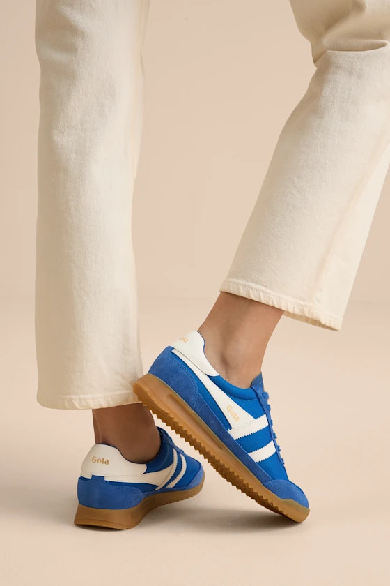 Tornado Sapphire Color Block Suede Leather Sneakers | Lulus