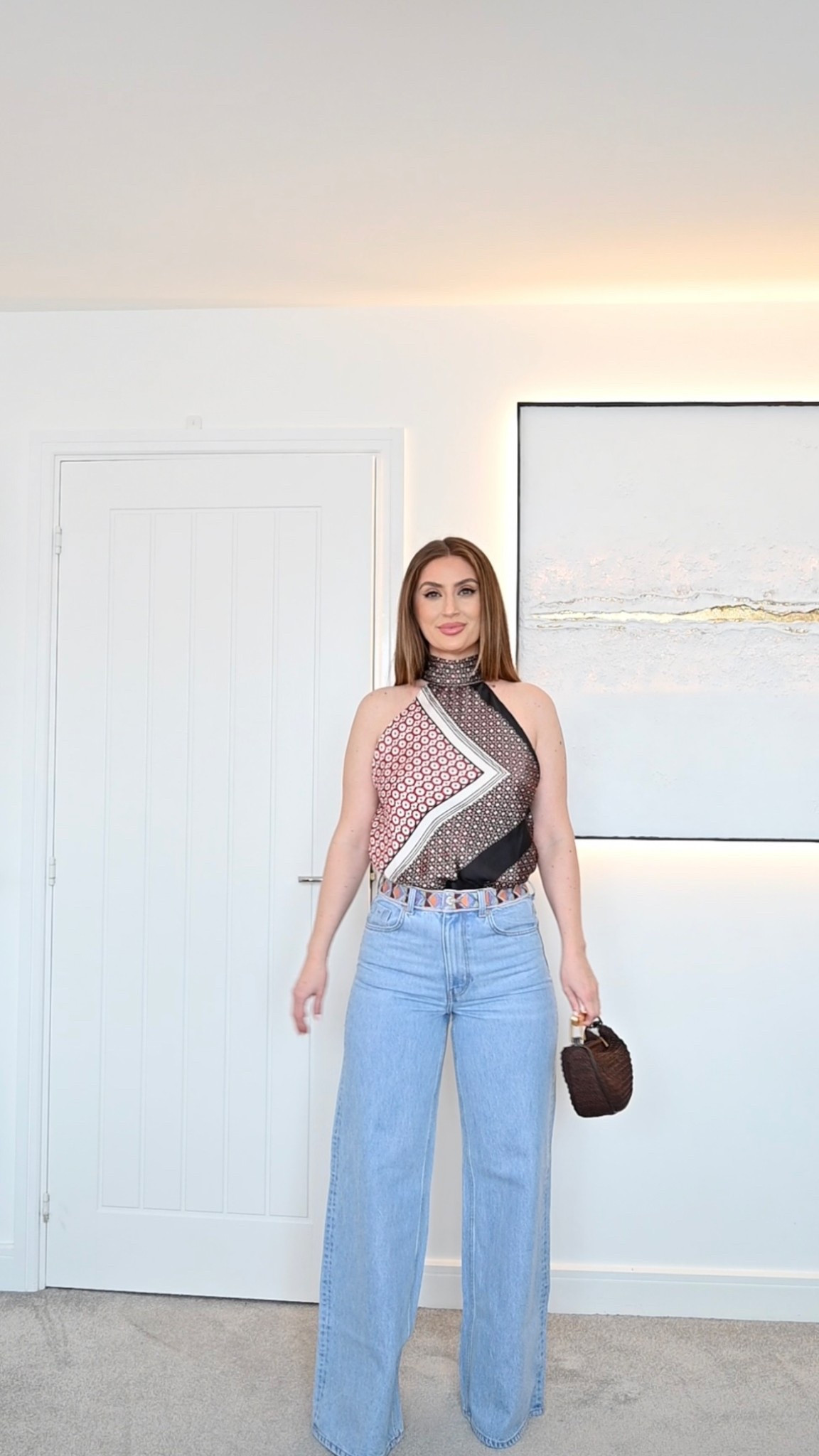Spring outfit with ultra high jeans and halter neck top

#LTKuk #LTKeurope #LTKspring
