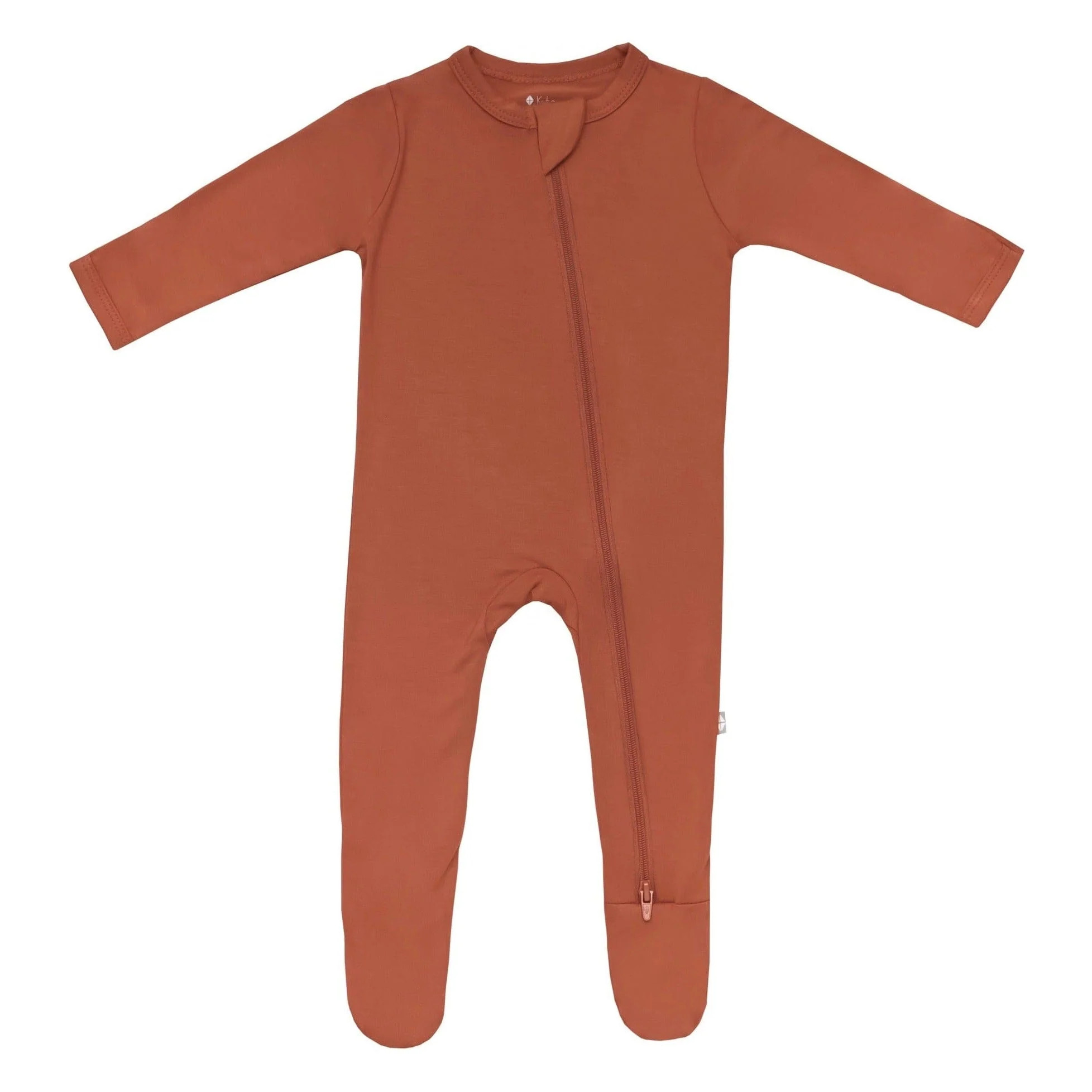 Zippered Footie in Rust | Kyte BABY