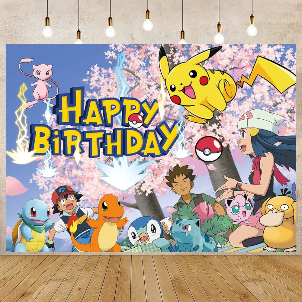 7×5FT Anime Happy Birthday Photo Backdrop Sakura Background for Photography Children Teens Baby Birt | Amazon (US)