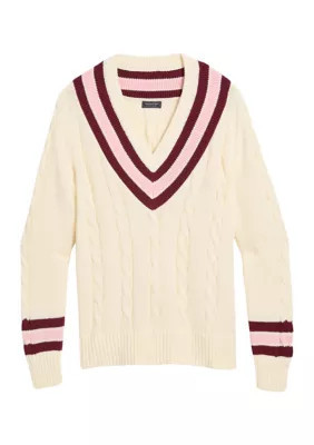 Vineyard Vines Women's Cable Knit Varsity Sweater | Belk
