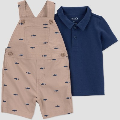 Carter's Just One You® Baby Boys' Shark Shortalls - Navy Blue 18M | Target
