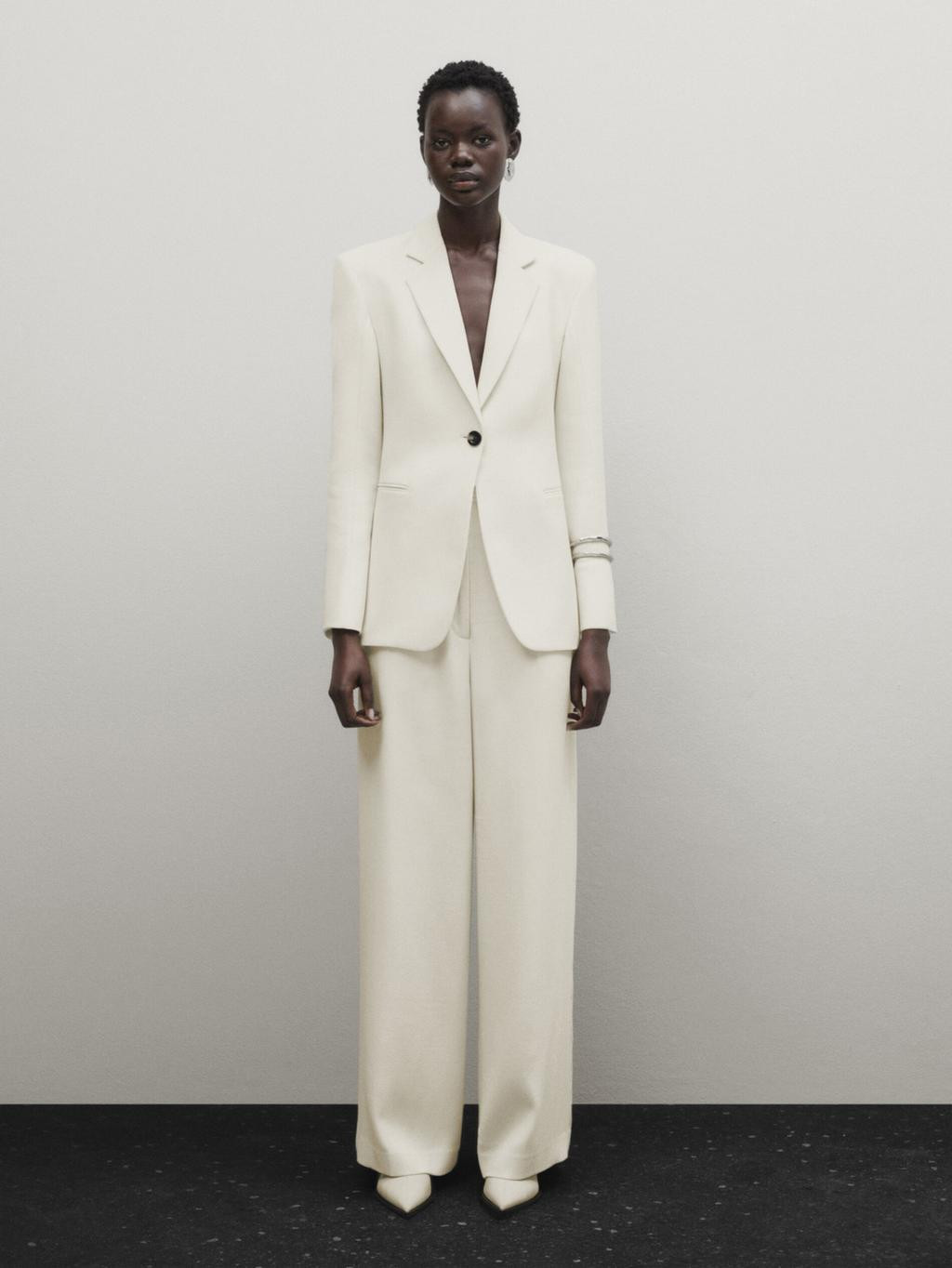 Wide-leg suit trousers - Limited Edition | Massimo Dutti UK