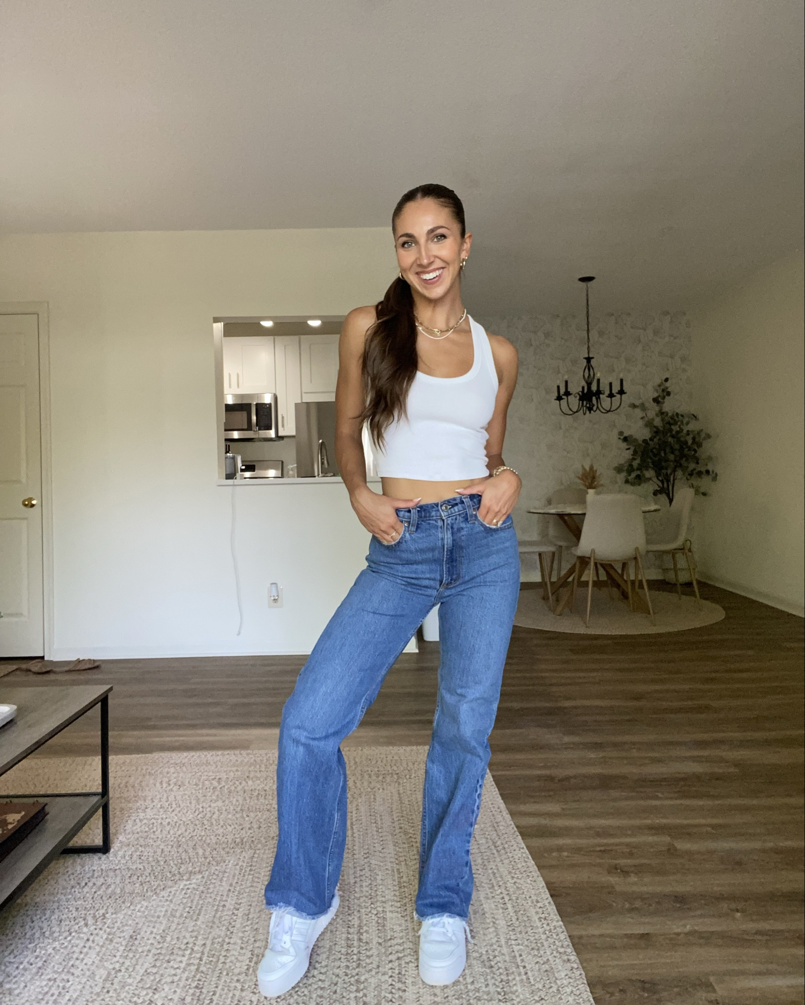 Abercrombie denim on sale!
Use code DENIMAF for an extra 15% off

These jeans are the medium wash with raw hem  I’m wearing a size 25 regular and they fit true to sizee

#LTKSaleAlert #LTKSeasonal #LTKStyleTip