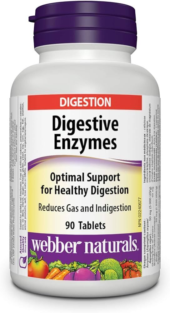 Webber Naturals Digestive Enzymes, 90 Tablets, Digestive Support, Vegan | Amazon (CA)