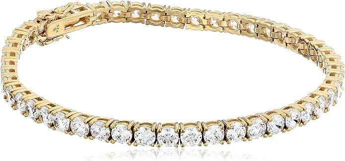 Amazon Collection Sterling Silver Tennis Bracelet set with Round Cut Infinite Elements Cubic Zirc... | Amazon (US)