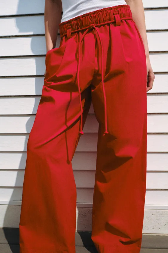 ZW COLLECTION POPLIN TROUSERS | Zara UK