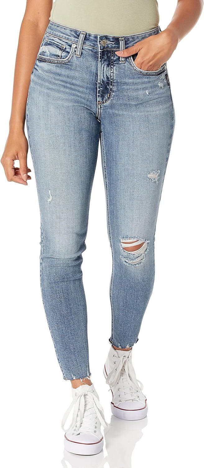 Silver Jeans Co. Women's Most Wanted Mid Rise Skinny Fit Jeans | Amazon (US)