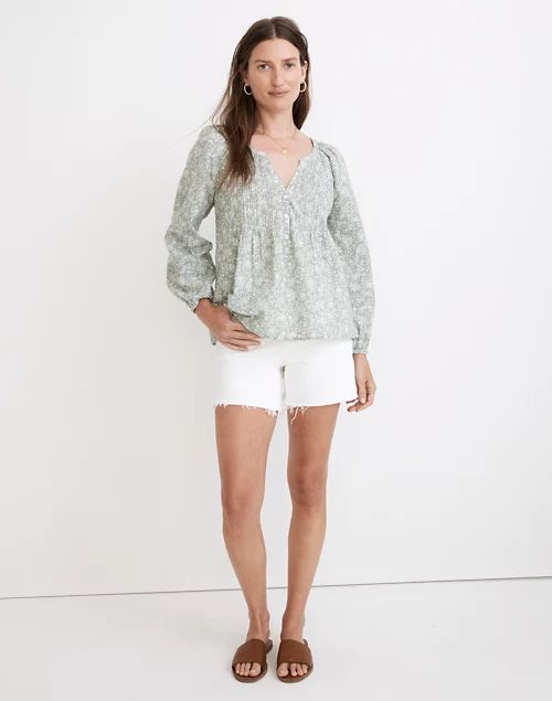 Pintuck Peasant Top in Piazza Floral | Madewell