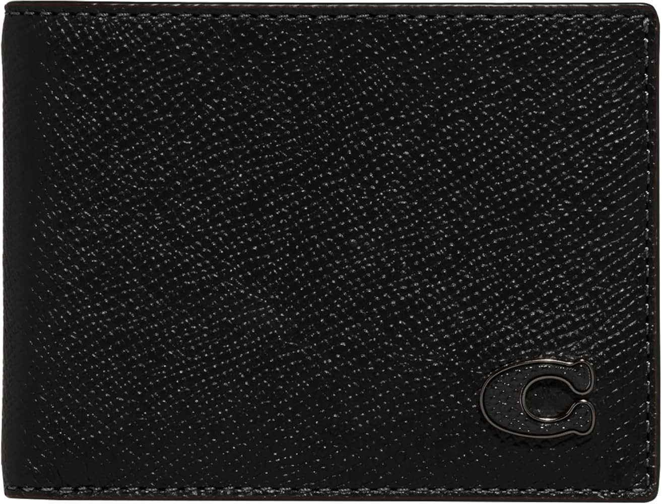 Coach Slim Billfold in Cross Grain Leather, Black, One Size | Amazon (US)