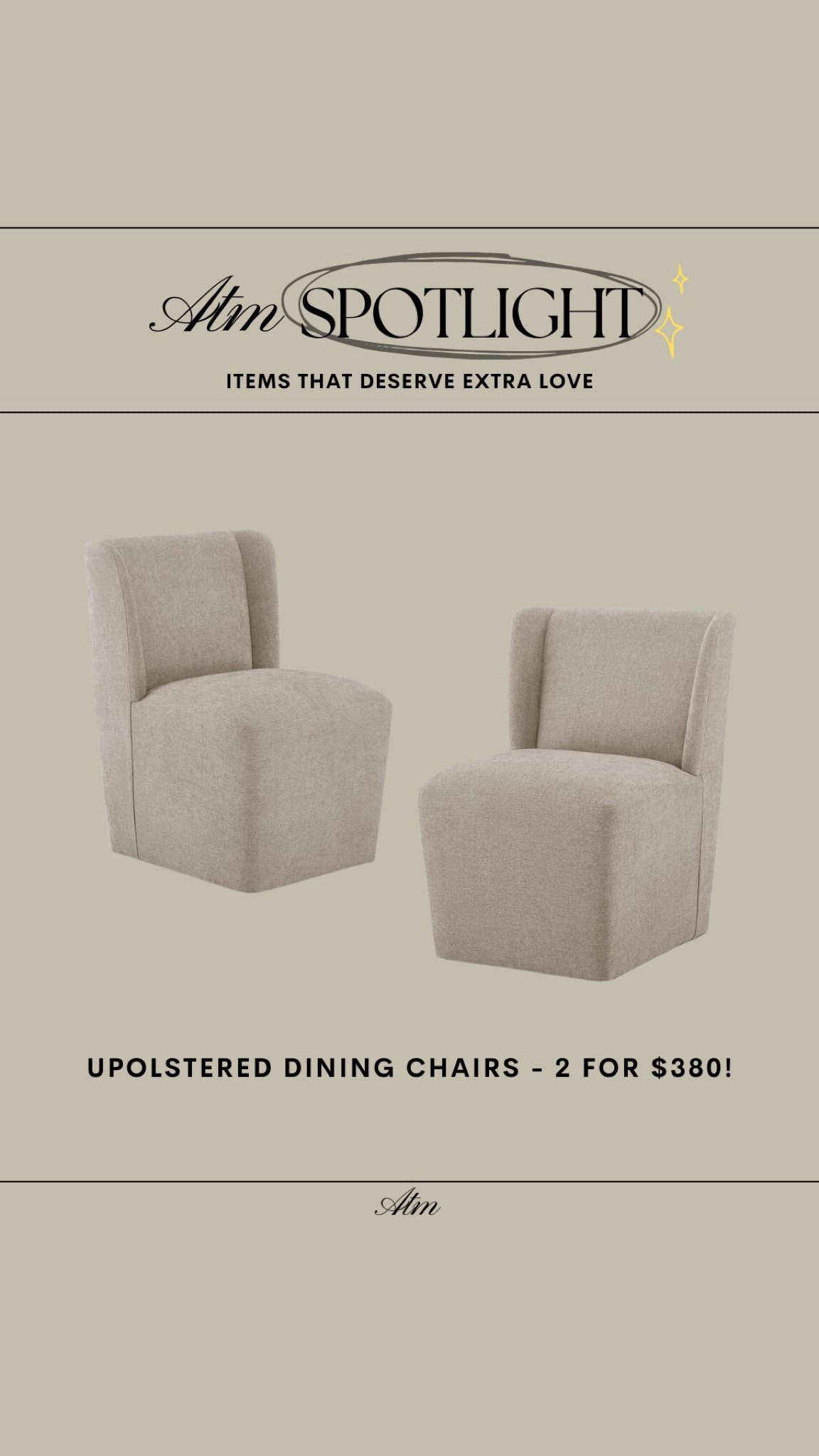 ATM Spotlight - Amazon Upholstered Dining Chairs // only $380 for 2!

amazon finds, amazon dining chairs, budget friendly dining chairs, affordable furniture, upholstered dining chairs, modern dining chairs 

#LTKHome #LTKStyleTip