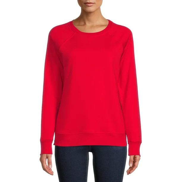 Time & Tru Women's Raglan Fleece Crewneck Sweatshirt - Walmart.com | Walmart (US)