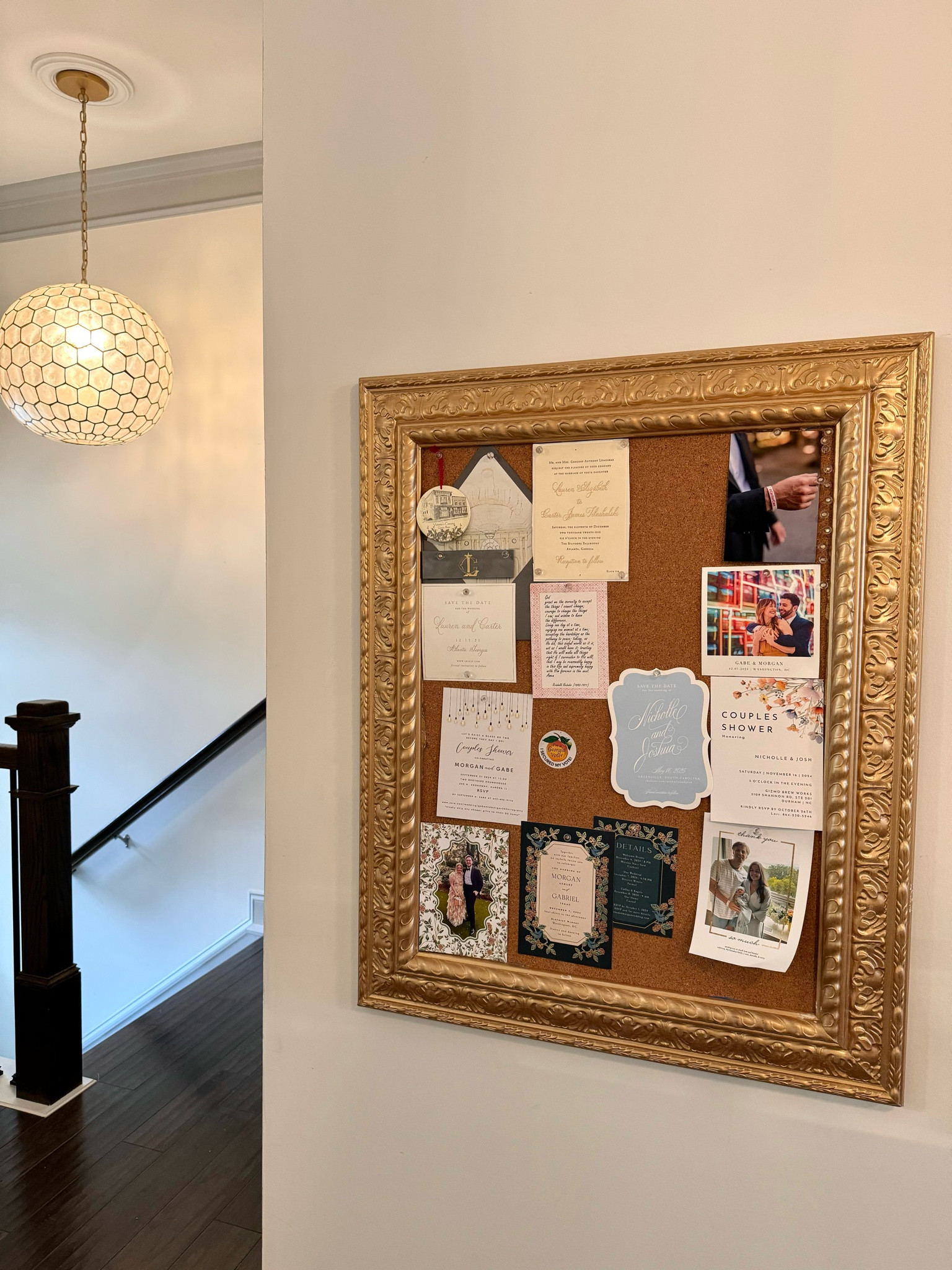 Want to elevate announcements and invitations on the fridge? Introducing a beautifully framed corkboard! Amazon has plenty of pre-made aesthetic options, but I DIY’d mine for a fraction of the cost by buying a frame I liked and the coordinating corkboard size. 
