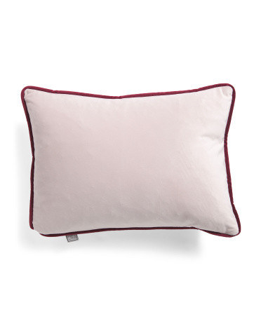 13x18 Luxury Velvet Contrast Trim Feather Pillow | Polyester | Marshalls