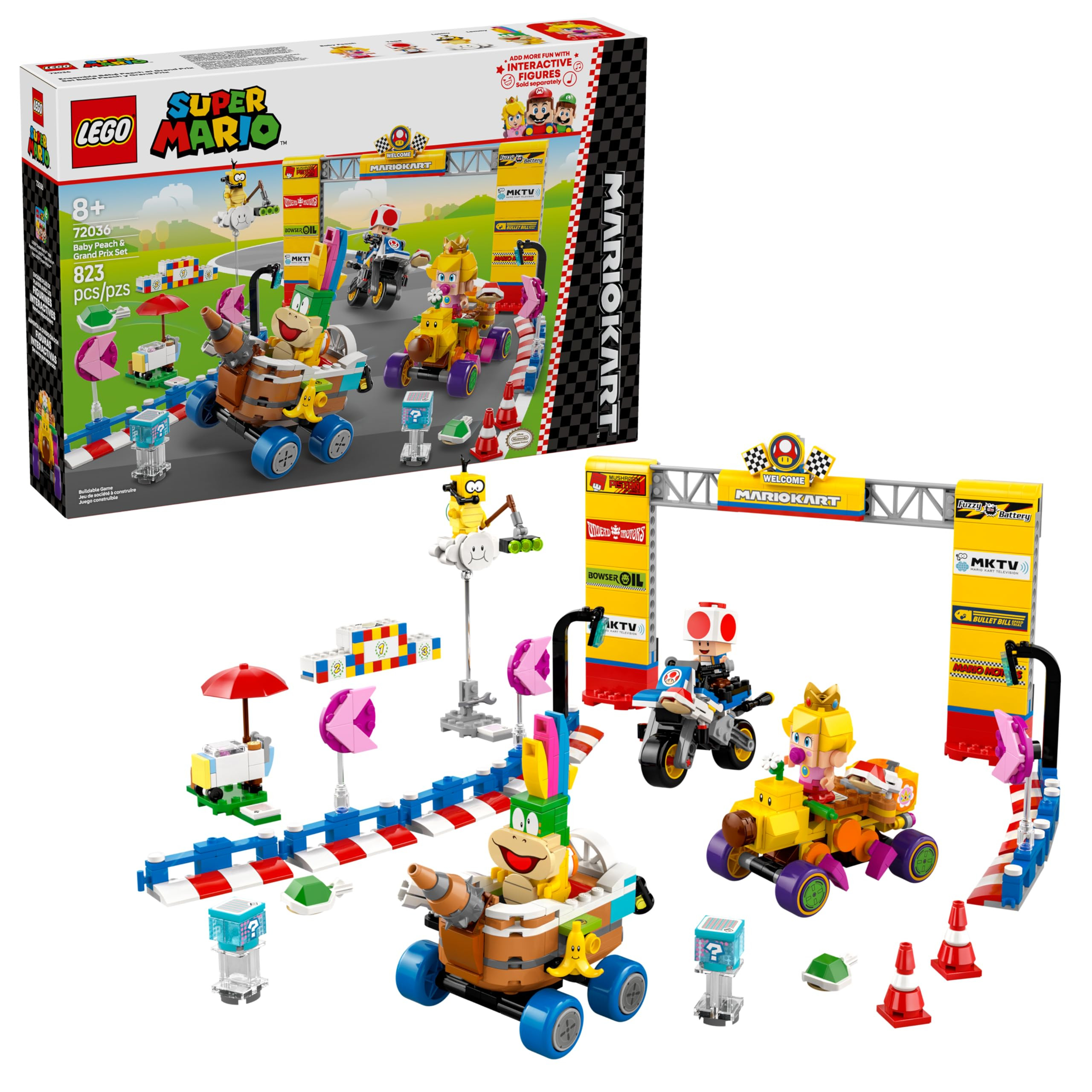 LEGO Super Mario: Mario Kart Baby Peach & Grand Prix Set Home Circuit - Nintendo Toy Building Set... | Amazon (US)
