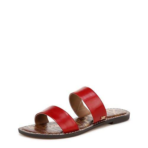 Sam Edelman Women's Gala Flat Sandal, Summer Red, 8.5 | Amazon (US)