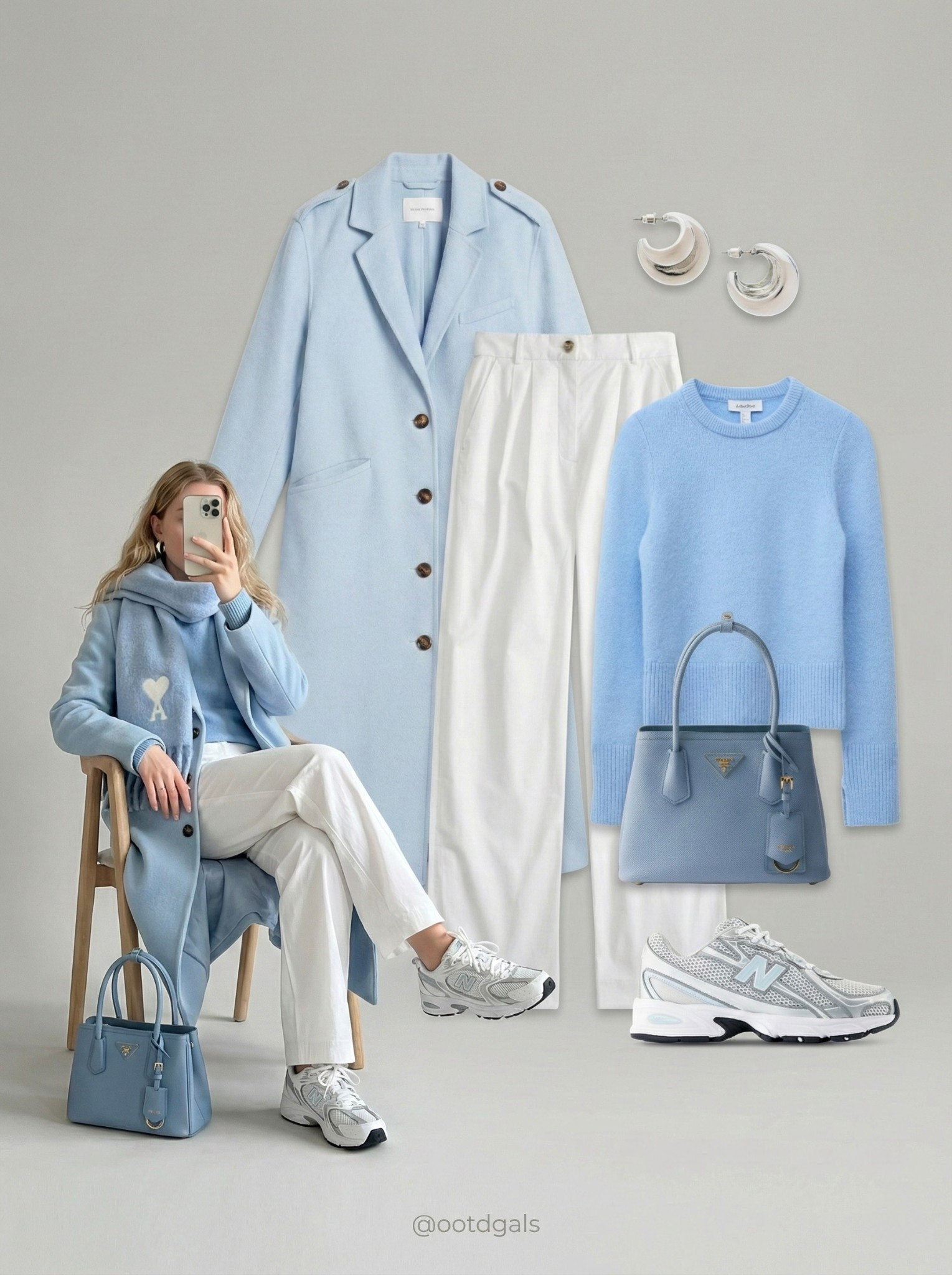 💙 Soft Blue & White Layers 💙

A light blue coat sets the tone for this clean, fresh look, layered over a matching knit for a soft monochrome moment. Crisp white trousers keep everything polished and bright, while silver sneakers add a modern, everyday edge. Finished with a structured blue top-handle bag and simple hoops for a calm, put-together feel that works from errands to coffee dates.

Everything linked and ready to shop ✨

#LTKootd #LTKSeasonal #LTKgrwm
