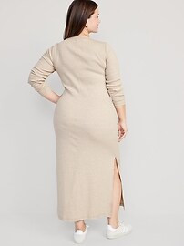 Fitted Long-Sleeve Rib-Knit Maxi Dress for Women | Old Navy (US)