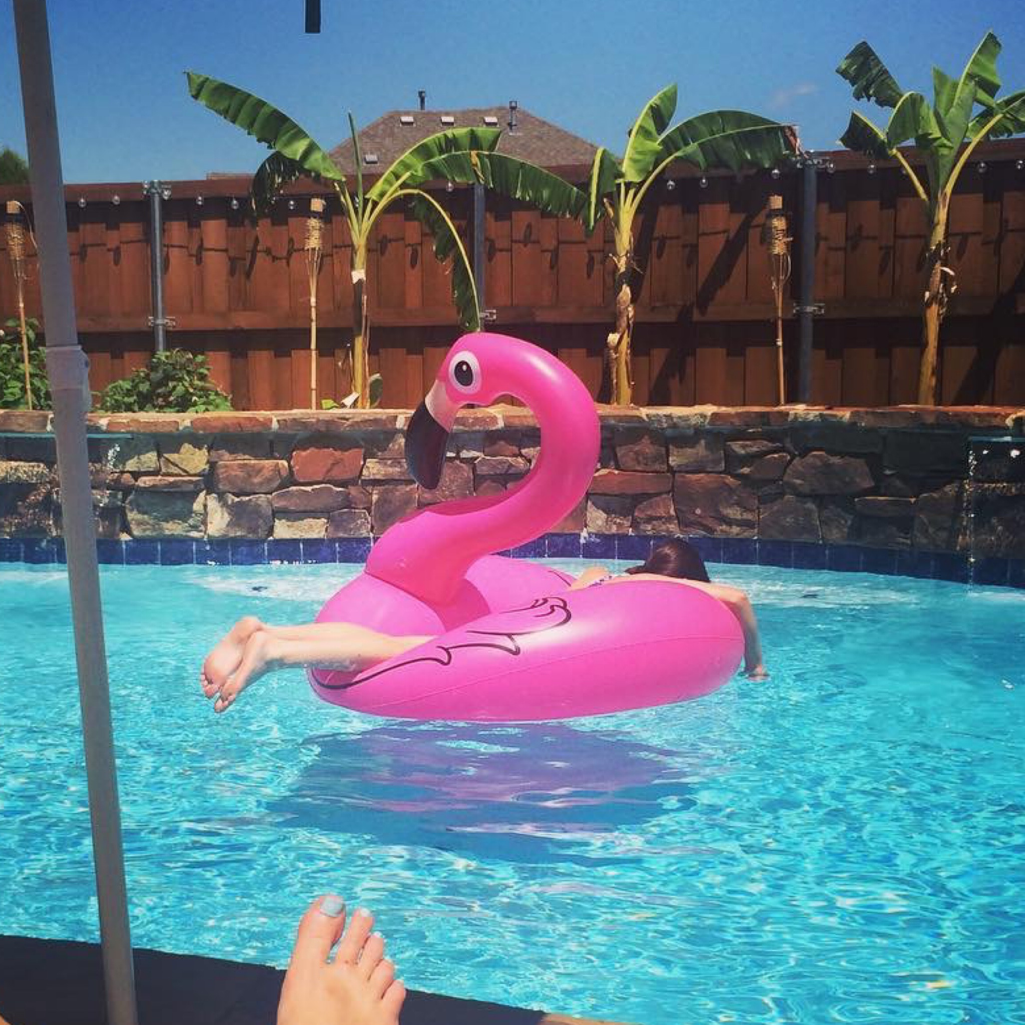 Big Mouth Flamingo float.  

#LTKswim #LTKunder50 #LTKsalealert