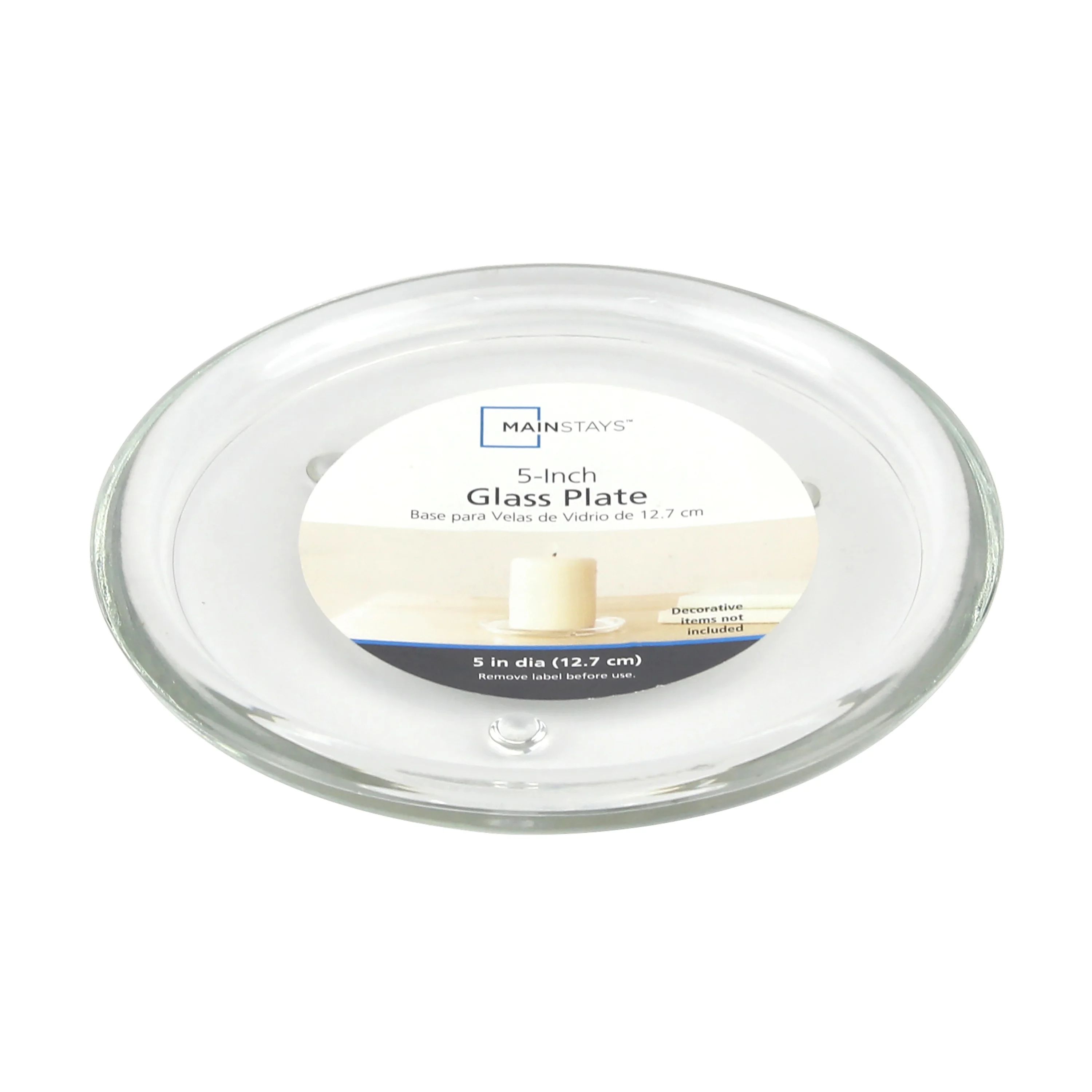 Mainstays 5 Inch Decorative Candle Holder Plate, Clear | Walmart (US)