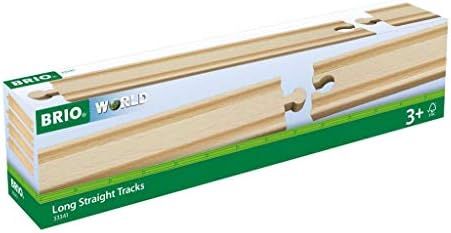 Amazon.com: BRIO World - 33341 Long Straight Tracks | 4 Piece Wooden Train Tracks for Kids Ages 3... | Amazon (US)